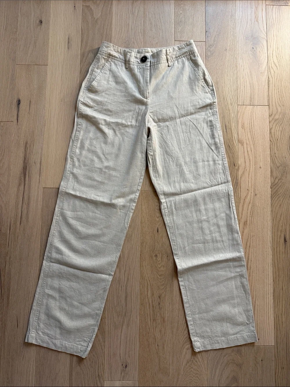 Zara Mid-Rise Linen Blend Lightweight Pants Euro Summer Coastal Grandma
